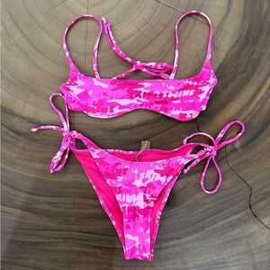 SKIMS Signature Swim Micro Scoop Bikini Top + Signature Swim Dipped Tie Bottom